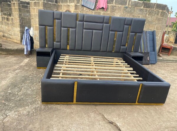 ROYAL KING SIZE BED FRAME WITH TWO SIDES CABINET