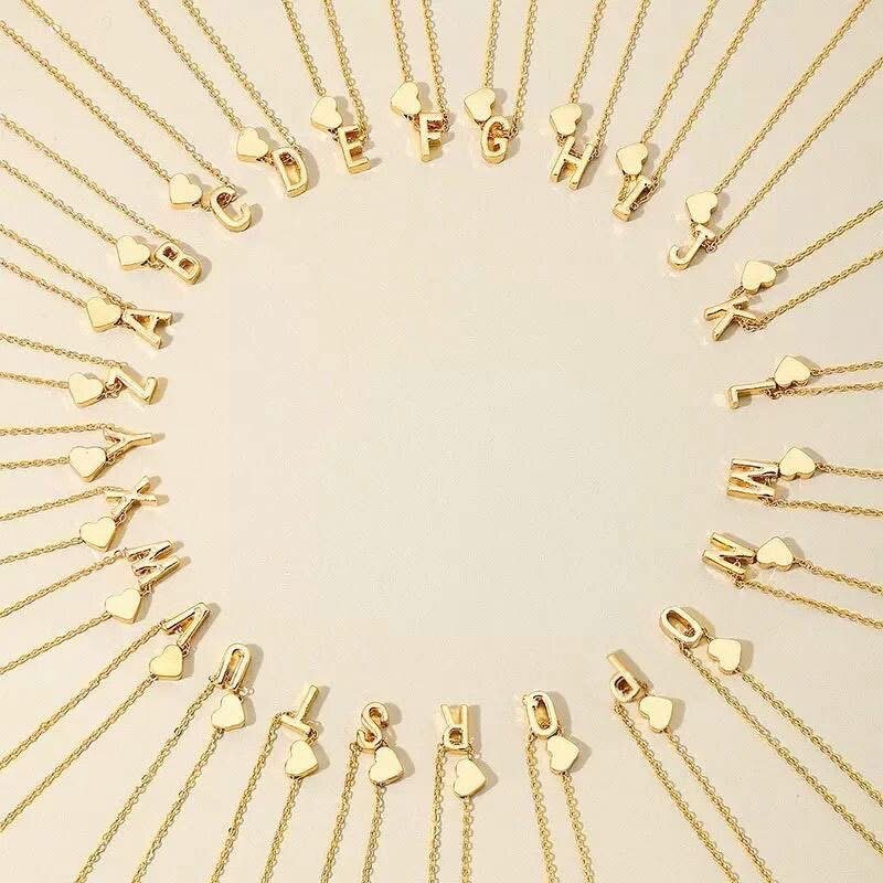 Bijoux Colliers Initiales Coeur