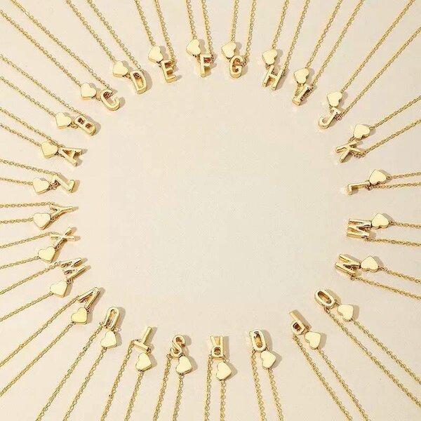 Bijoux Colliers Initiales Coeur