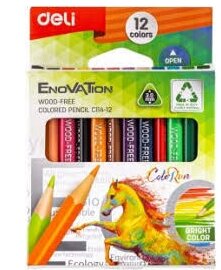 Мини цветные карандаши DELI 12цв