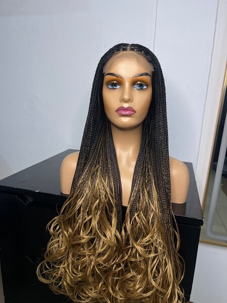 Spiral curls braided wig