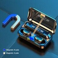 F9 Pro Airpods _ with Super Sound & High Quality Touch Sensors True Stereo Headphones with Built in Mic 10m Transmission Bluetooth Wireless Earbuds , Charging Case Sport Headset for all Bluetooth Smart devices