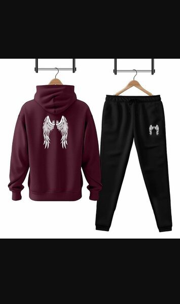 Men's printed hoodie track suit