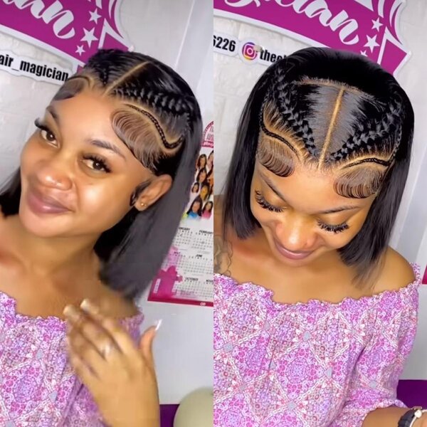 Perruque Lace Front Bob Coloré