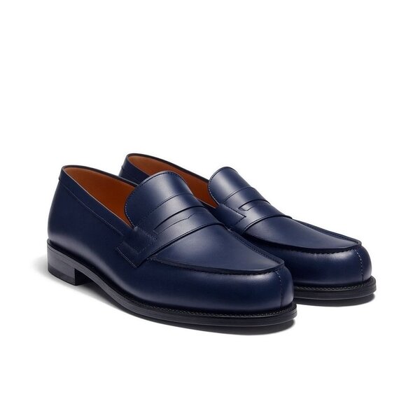 Mocassins en cuir bleu élégant