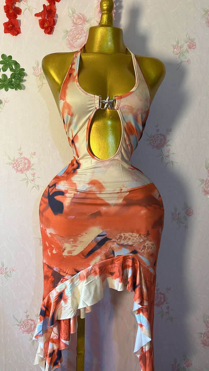 Robe longue imprimée fluide