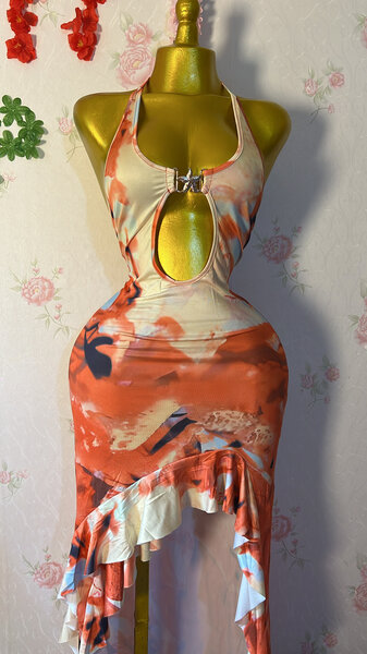 Robe longue imprimée fluide