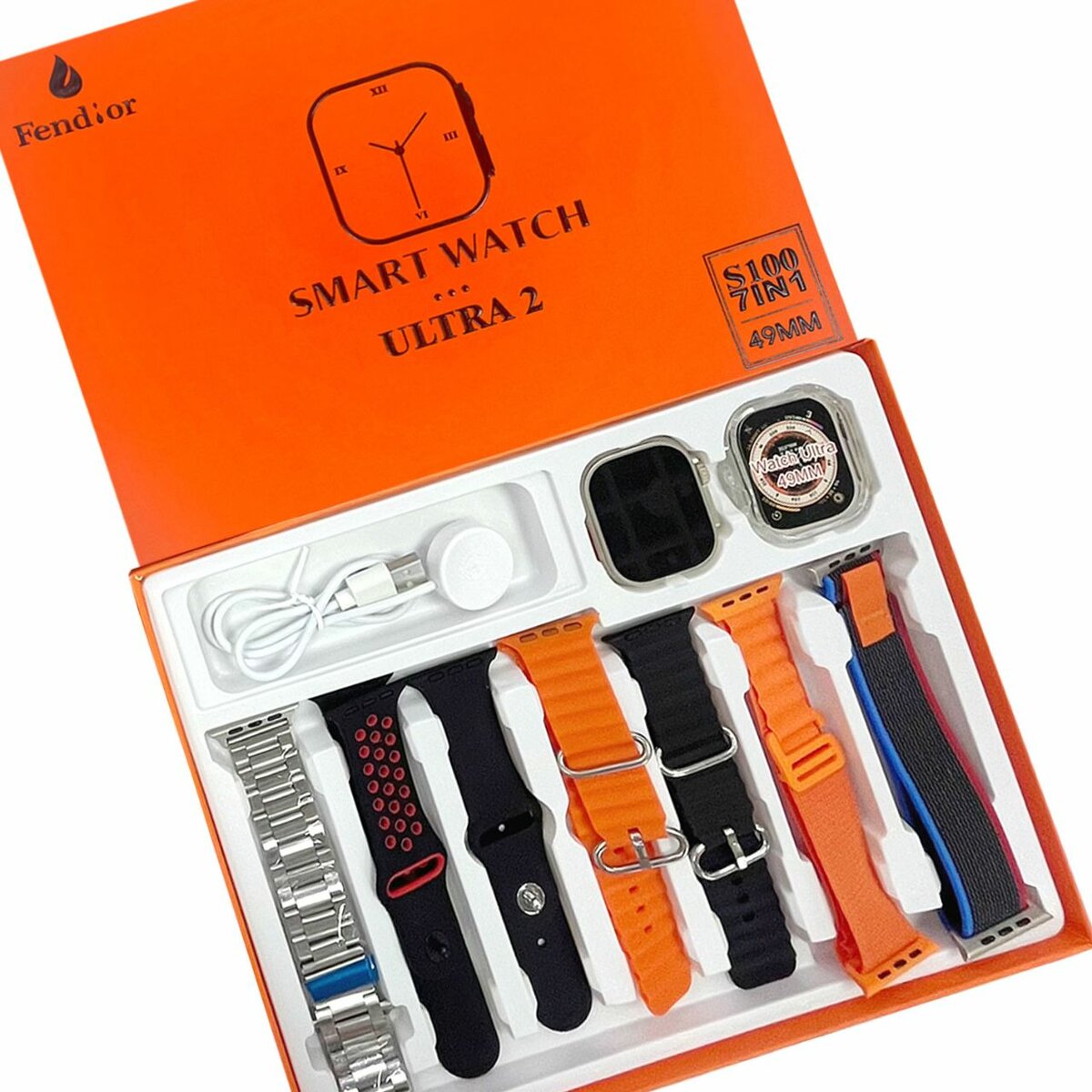 JSS-700 Pro Max Dual Smart Watch With 7 Straps + 1 Silicone