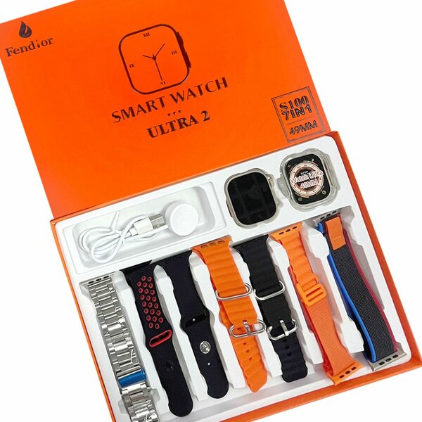 JSS-700 Pro Max Dual Smart Watch With 7 Straps + 1 Silicone