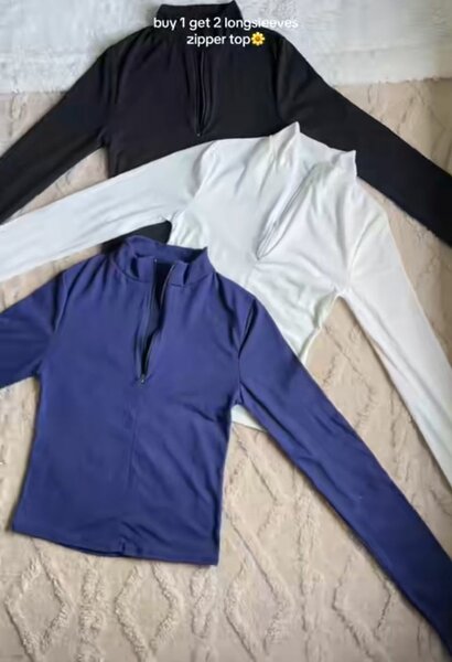 Hauts zippés à manches longues