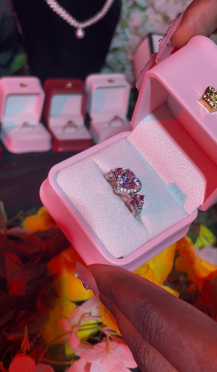 Bague de fiançailles cœur en argent