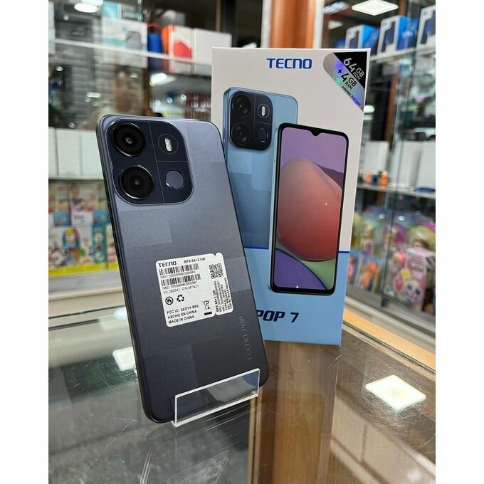 Tecno POP 7 - 6.6" HD - 64GO ROM- (2+2)GO RAM - 13Mpx -5000mAh -N