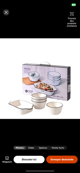 Set de plats en porcelaine moderne