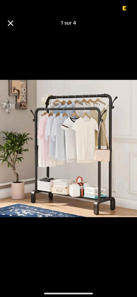 Portant Vêtements Double Rail