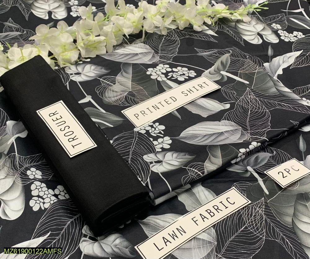 2 Pcs Women's Unstitched Lawn Digital Print Suit