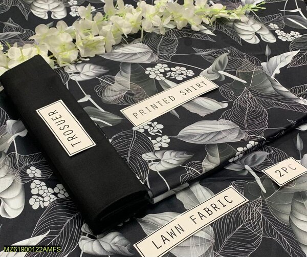 2 Pcs Women's Unstitched Lawn Digital Print Suit