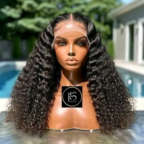 Perruque bouclée naturelle