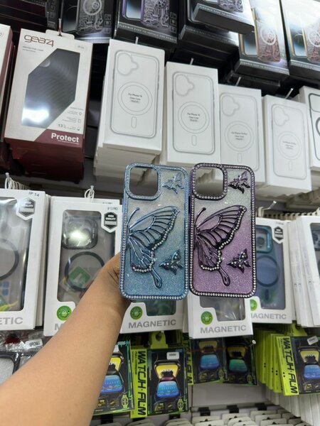 Butterfly glossy ladies case