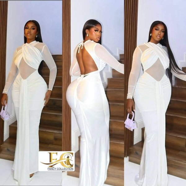 Robe élégante en maille blanche