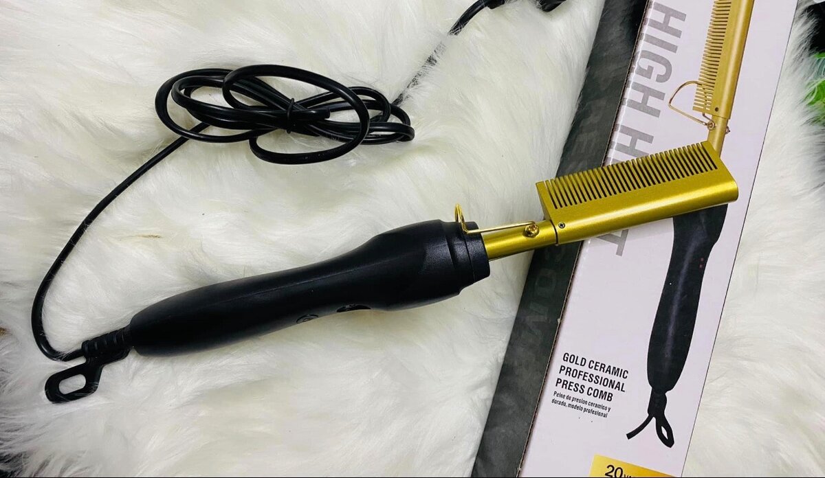 Hot comb hair straightener