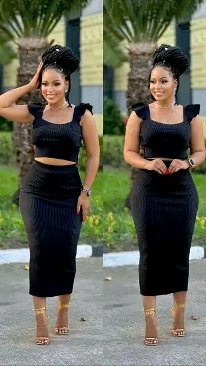 2-piece cotton suit, top and skirt