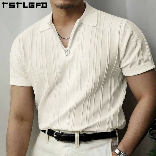 Polo en tricot à manches courtes homme