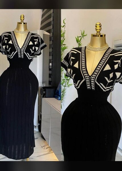 Robe élégante V-cou soirée