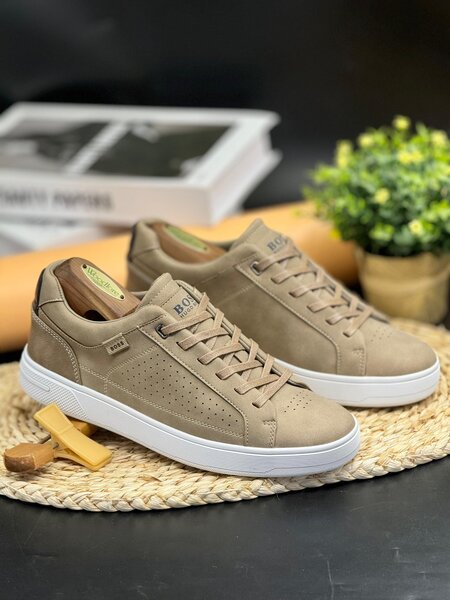 Hugo Boss Beige And White