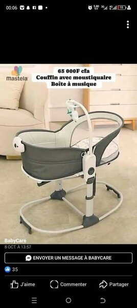 Berceau avec Moustiquaire et Musique