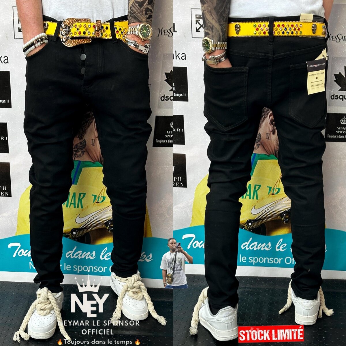 Jean Noir Homme Décontracté