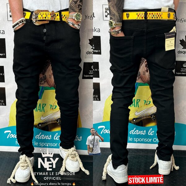 Jean Noir Homme Décontracté