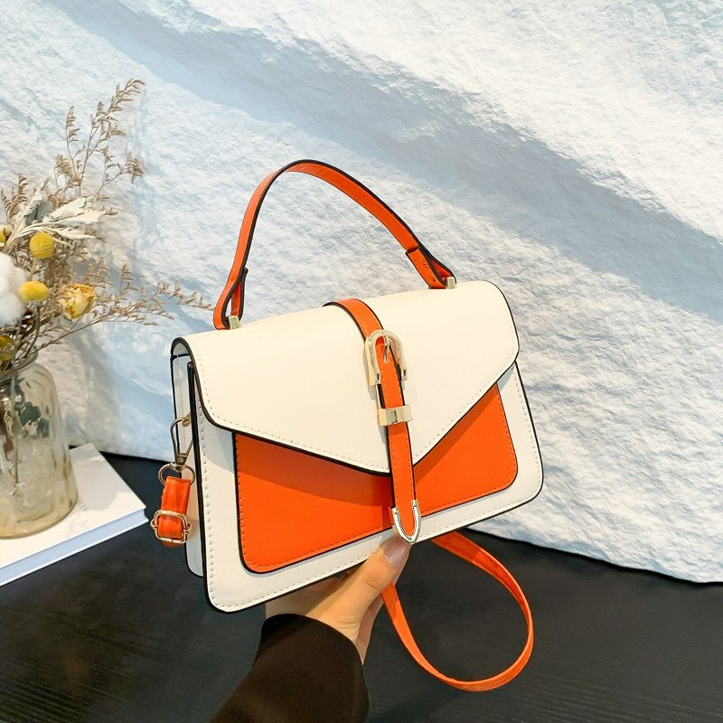 Quality women's bag white+orange