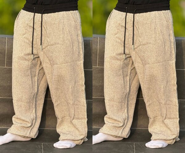 Pantalon de jogging ample en coton beige