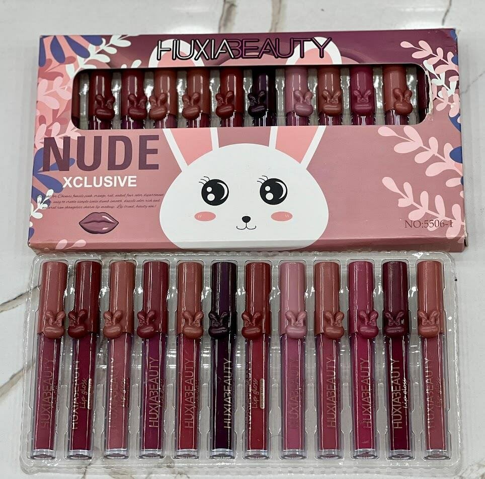 Huxia Beauty Nude xclusive lip gloss set of 12