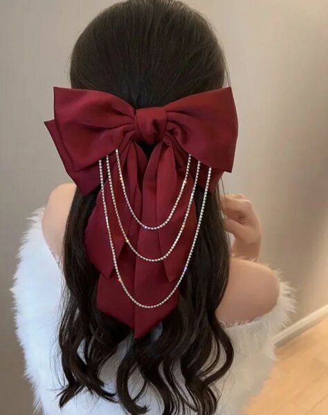 1 Piece Silk hair bow,big size with clip