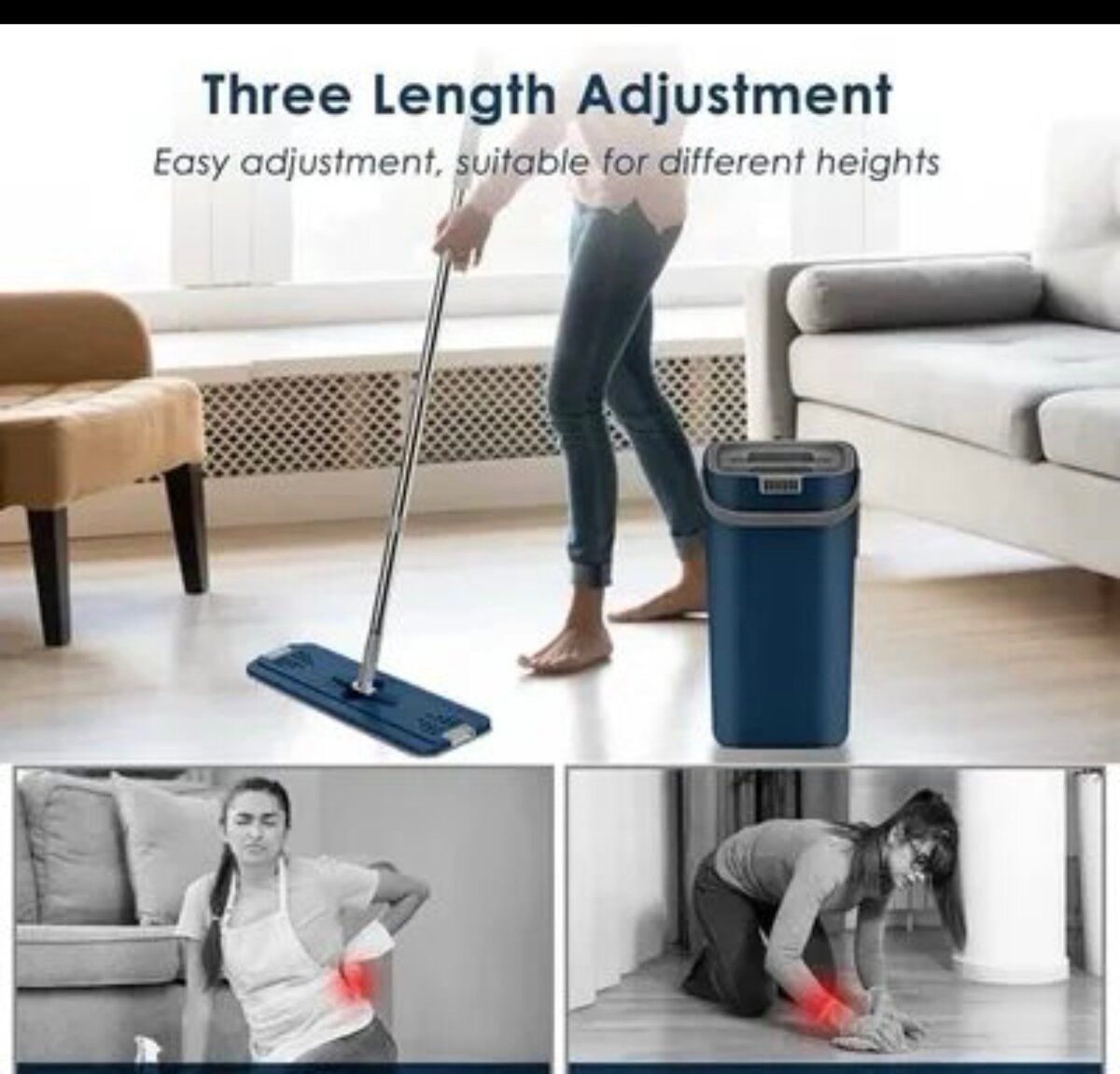 Ensemble Balai Serpillère et Seau Manche en Vadrouille Plat