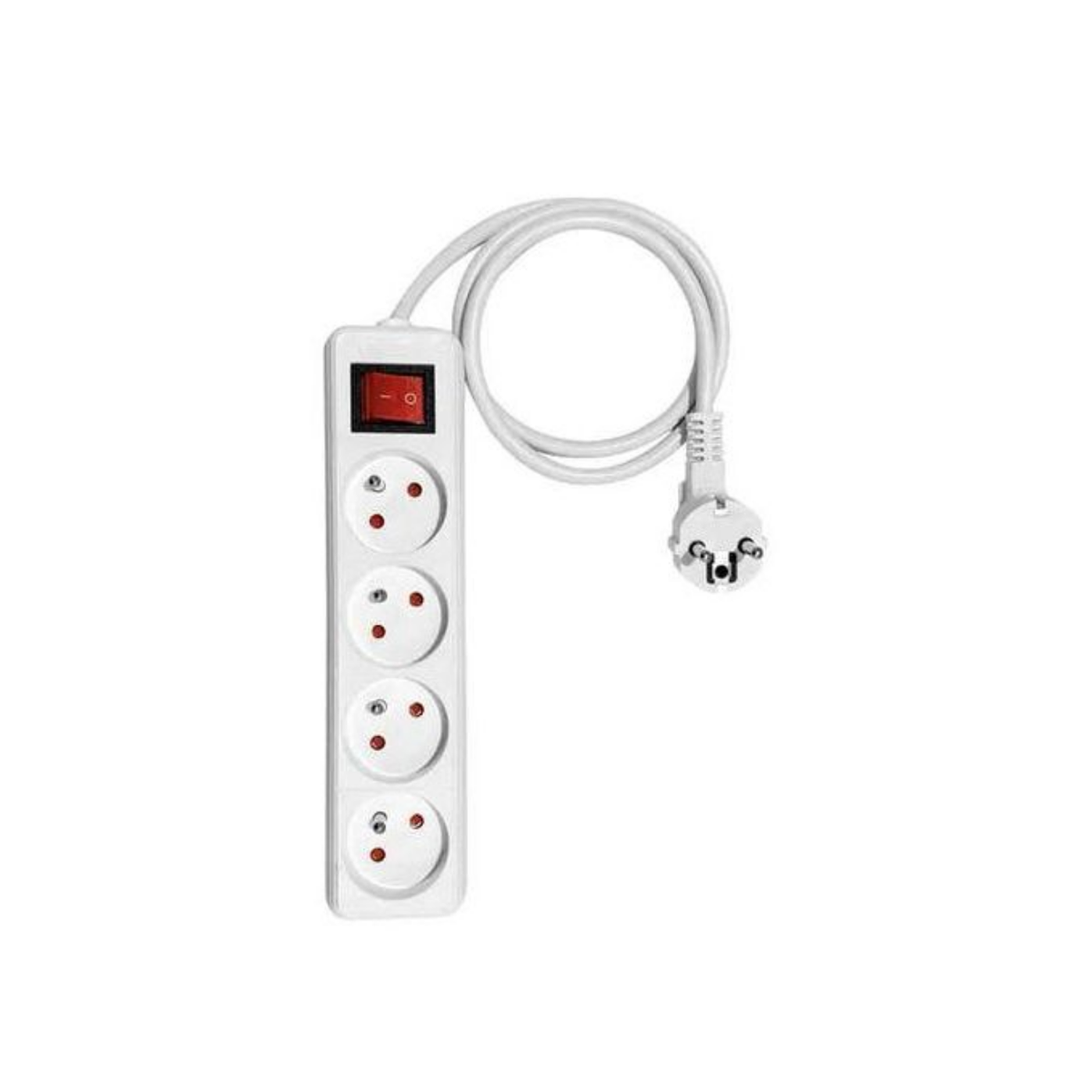 Rallonge Multiprise Filaire / Rallonge 4 Prises Avec Interrupteur - Certifiée NF – Blanc