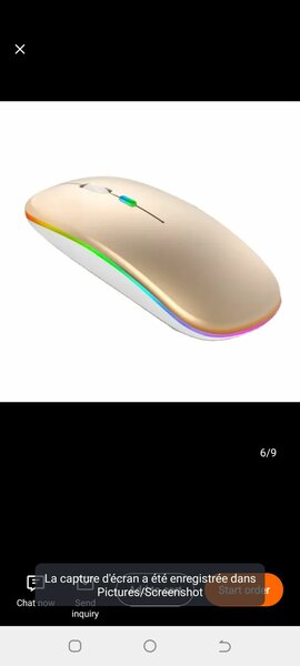 Souris d'ordinateur sans fil rechargeable