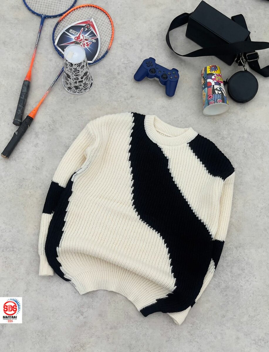 Pull en tricot bicolore