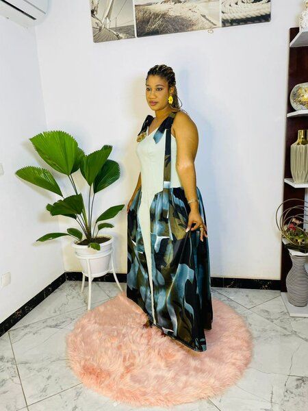 Robe longue élégante imprimée