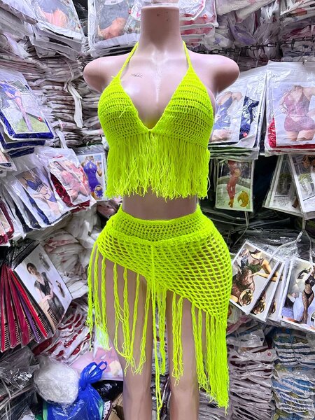 Ensemble crochet sexy fluo