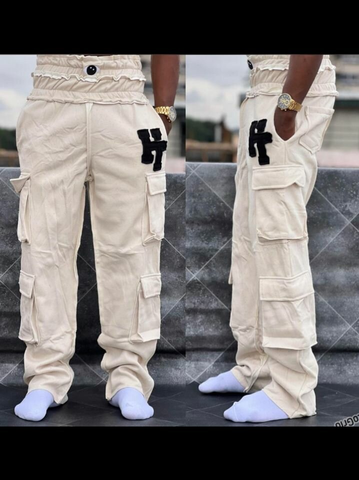 Pantalon cargo beige pour hommes