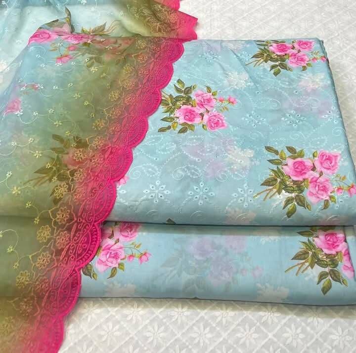 Printed lawn suit