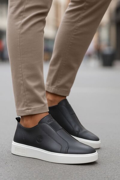 Baskets Slip-On en Cuir Homme