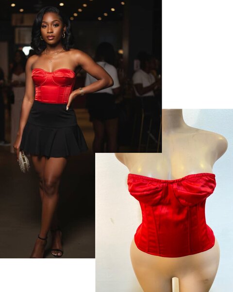 Bustier rouge élégant