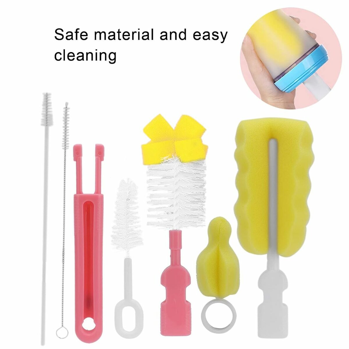 5-Piece Baby Bottle & Nipple Cleaning Brush Set