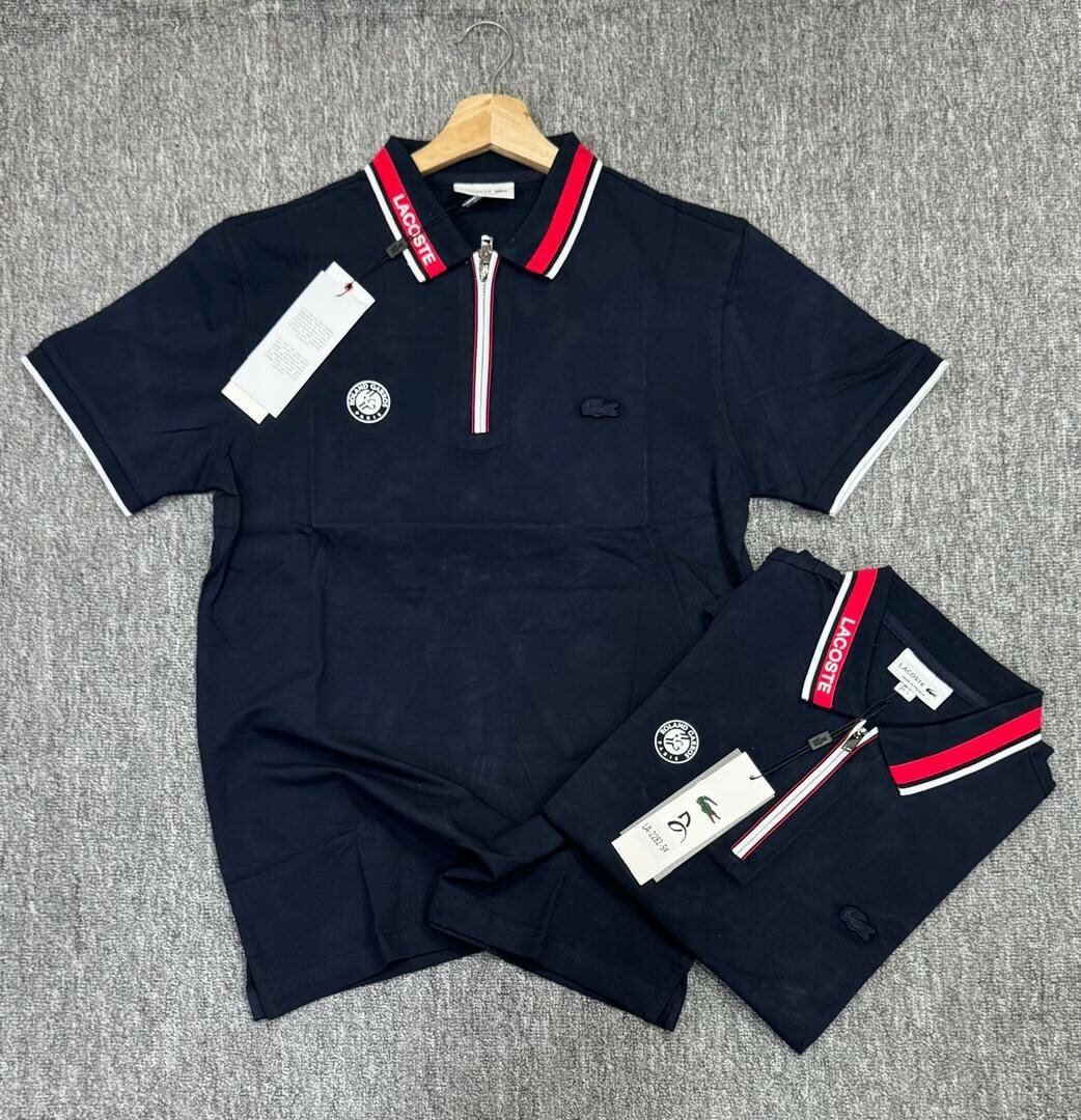 Polo Lacoste en coton zippé