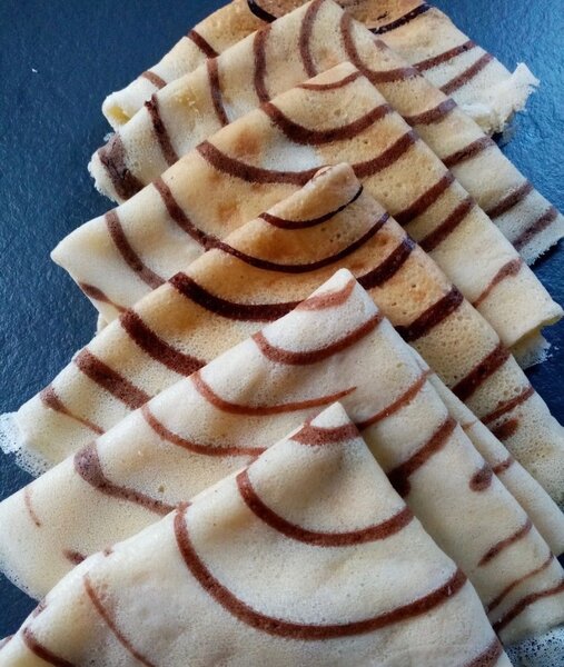 Crêpes spirales chocolat-vanille