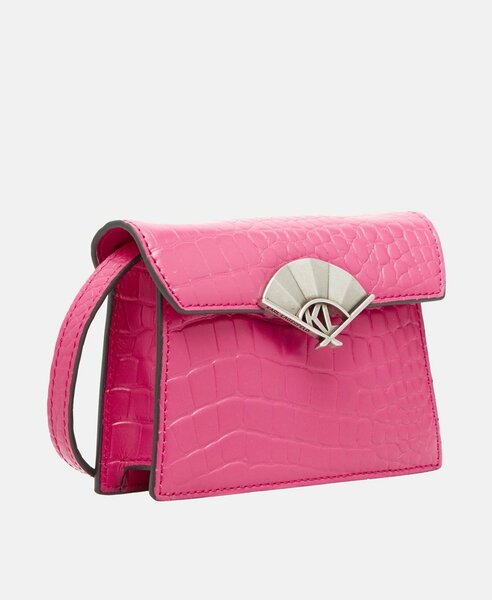Pink Croc Embossed Mini Bag