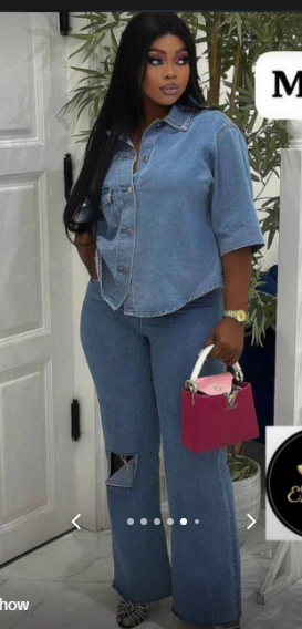 Blue denim set for women